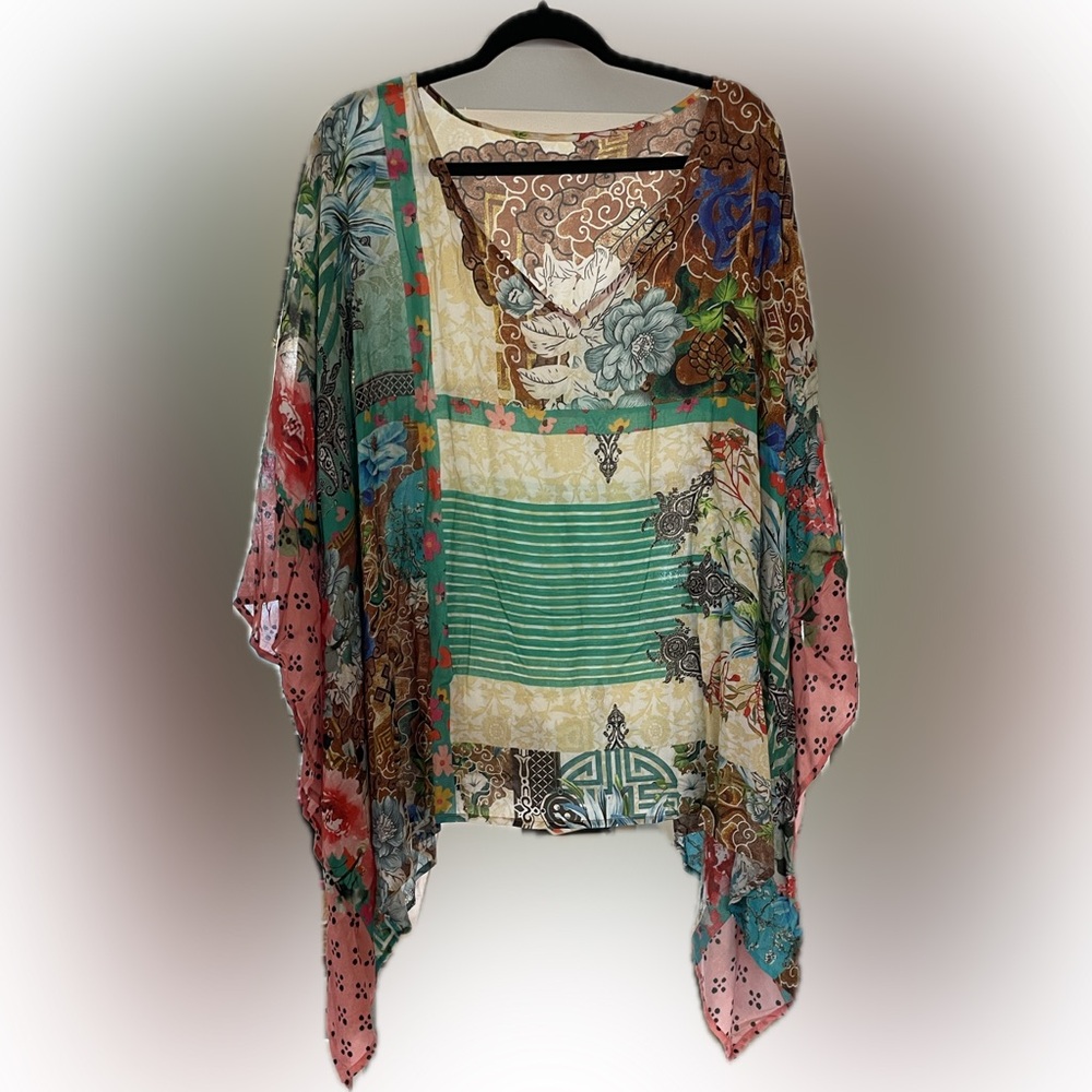 Colorful Floral Kimono Top